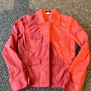 J. Crew Women's Bright Orange Utility Jacket, sz S 100% Cotton